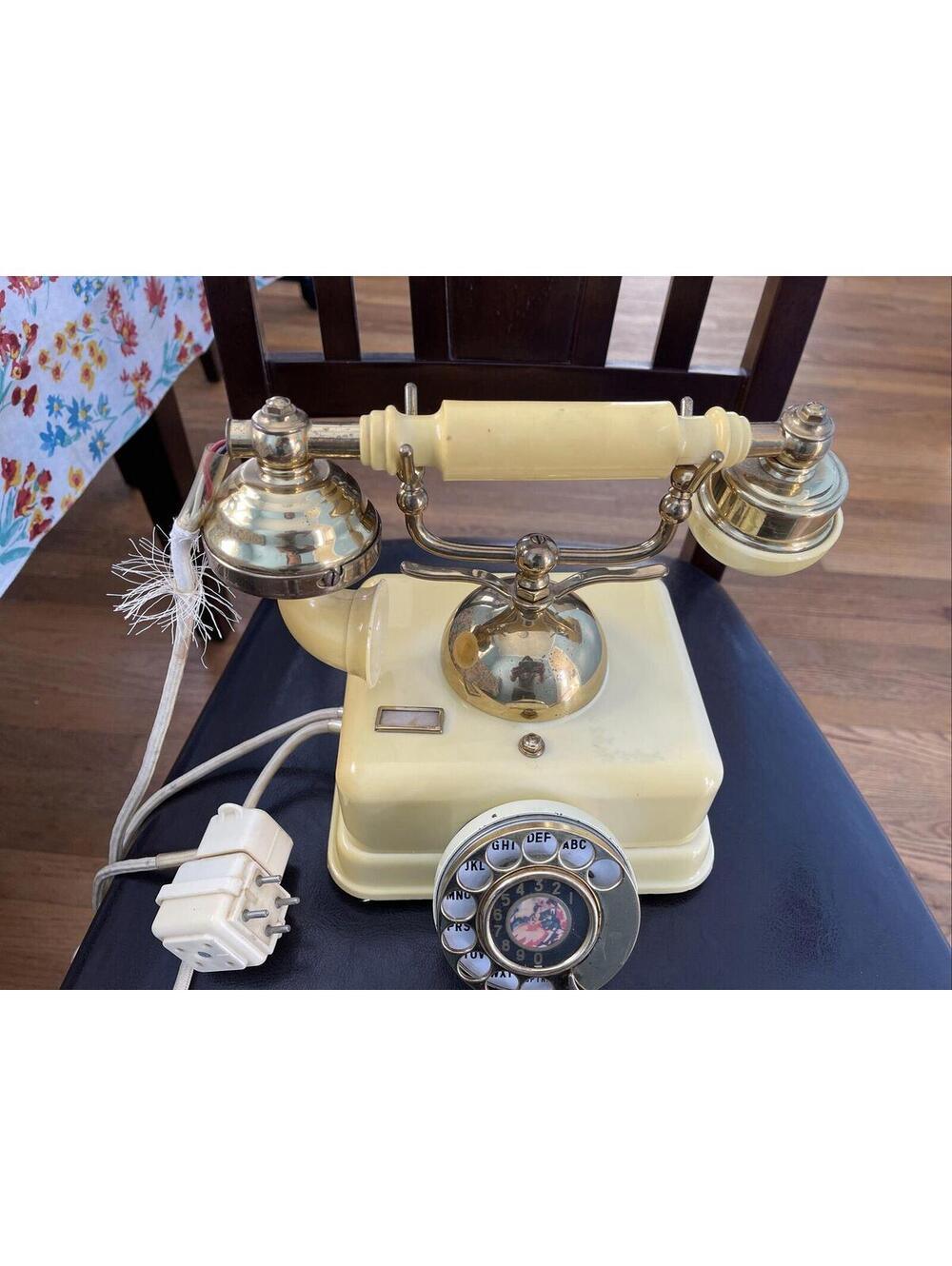Vintage 1972 Fold A Fone Inc Brass Base Table Telephone , (11)